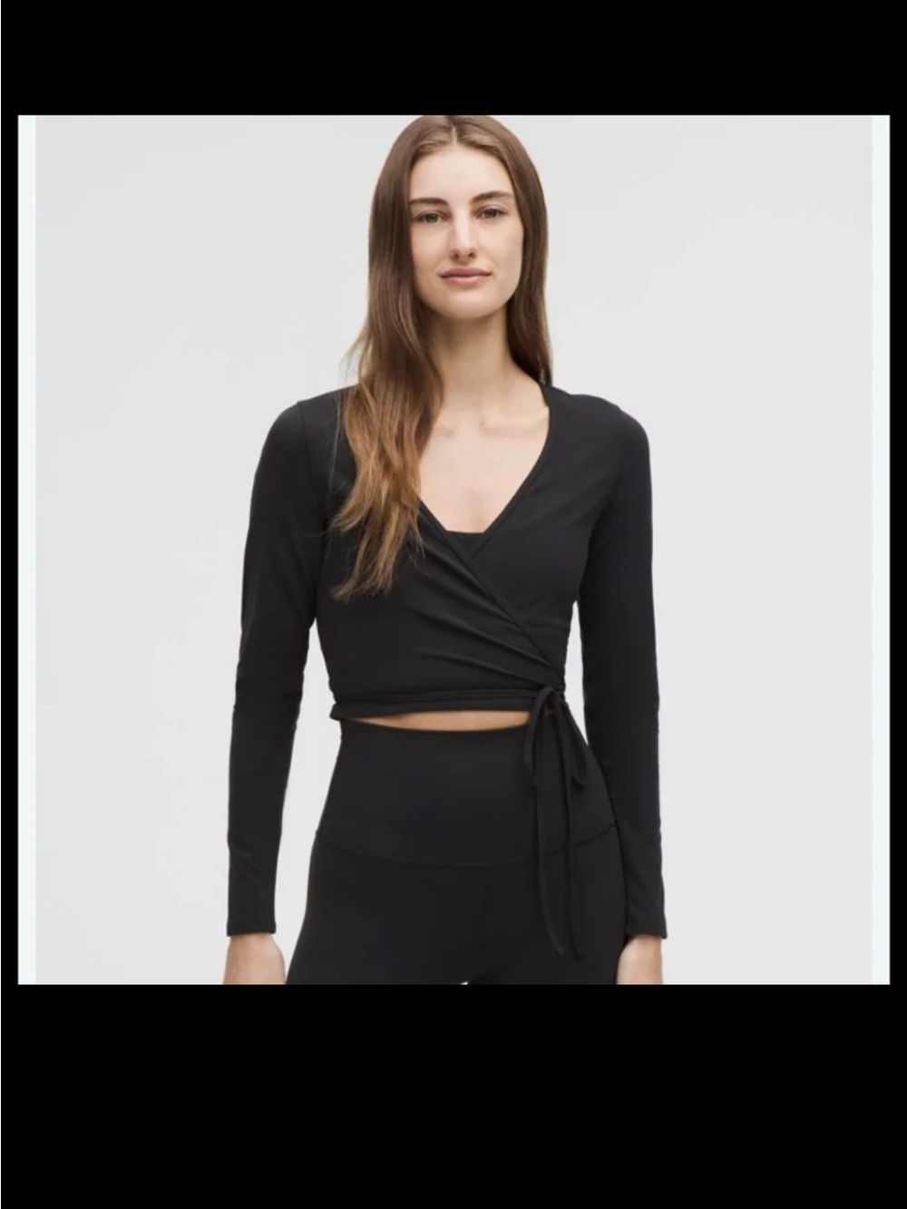Lululemon Nulu Long-Sleeve Cropped Wrap in Black size 4